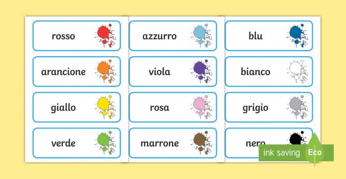 آموزش رنگ‌ها در زبان ایتالیایی