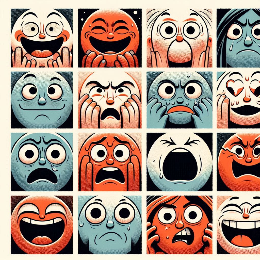 square image illustrating emotions