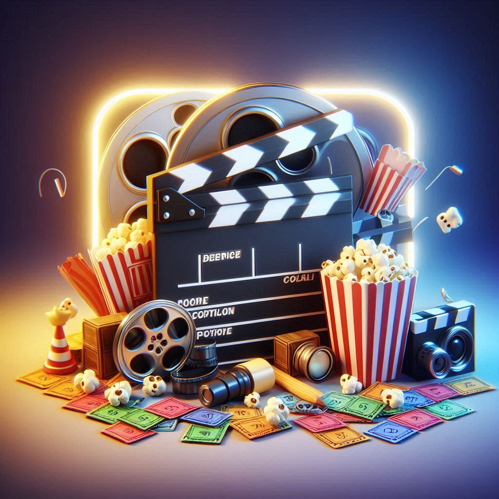 square image illustrating movies