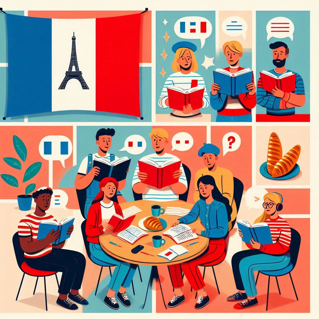 square image illustrating French learning