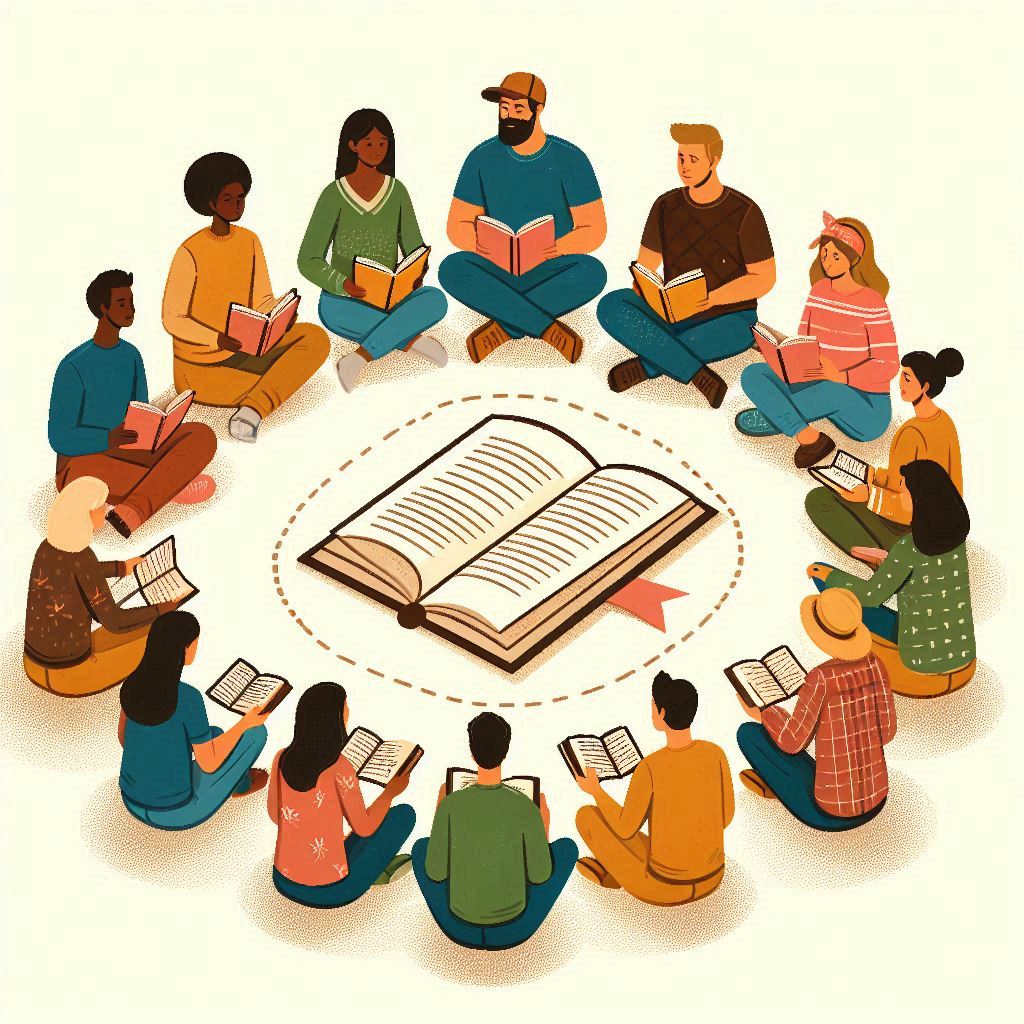 square image illustrating reading english