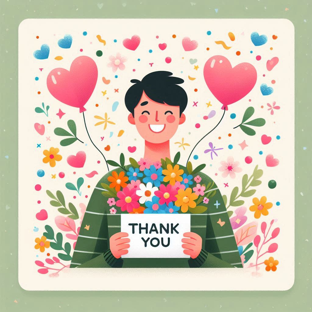 square image illustrating thank you